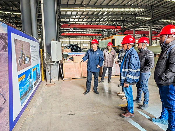 Zimbabwean partners learning about the site layout and production facilities of the ACE Group base
