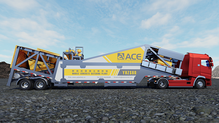 YHZS Mobile Concrete Batching Plant for Sale