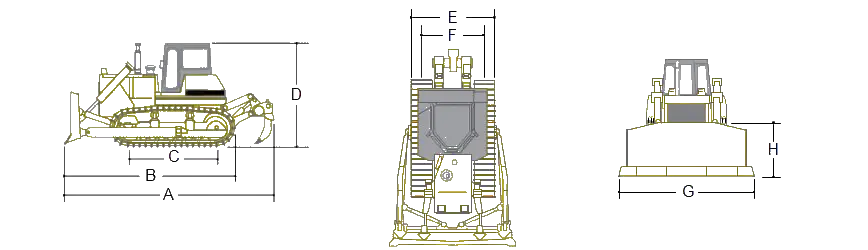 dimensions diagram of bulldozers for sale