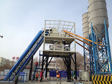 Vibration mixing concrete plant installation in Gansu Province China