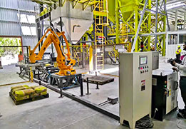 automatic bagger and palletizer on dry mix mortar plant