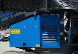 Engine and cooling system on electric impact crusher plant