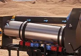 Counterflow drying drum for optimized heating in IAM asphalt plant