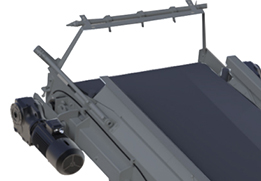 Water spray and dust reduction nozzles on mobile jaw crusher