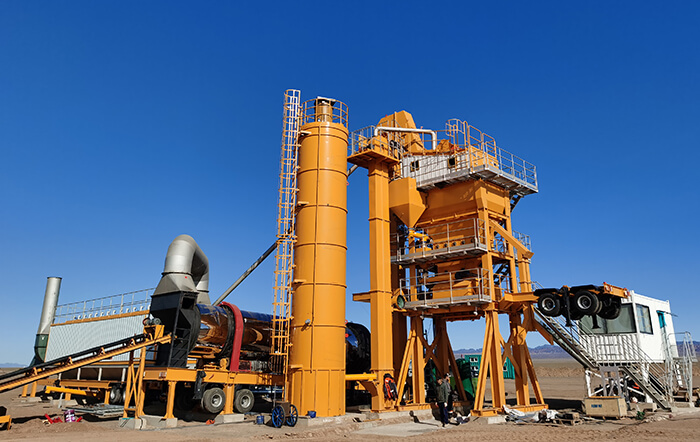 MAP160 mobile asphalt mixing plant 160t/h stationed in Mongolia