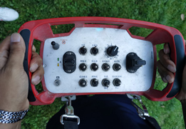 Hand-held remote controller for mobile impact crusher plant