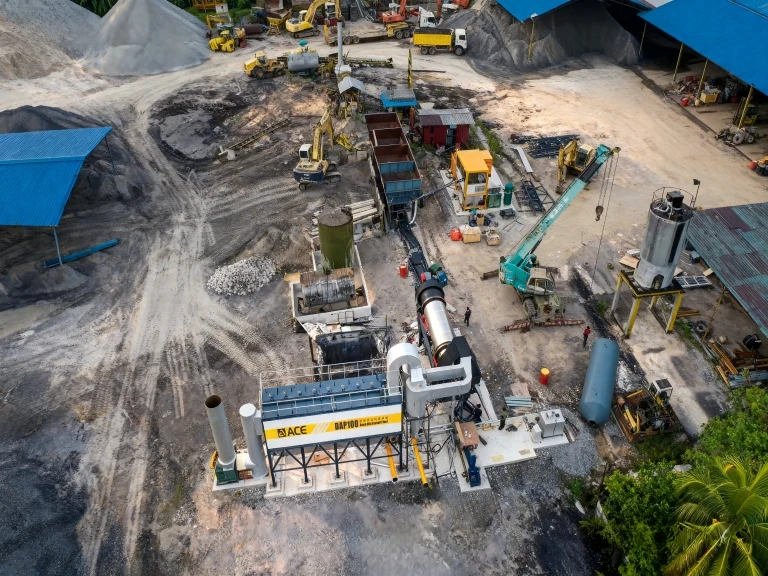 Drum Mix Asphalt Plant DAP100 on-site operation in Malaysia